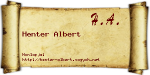 Henter Albert névjegykártya